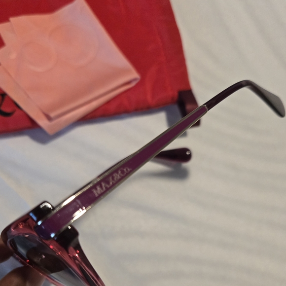 MAX&CO MO0101 66Y CAT EYE SHINY DARK RED/SHINY VIOLET SUNGLASSES. SIZE-54:16:140 - Picture 11 of 14